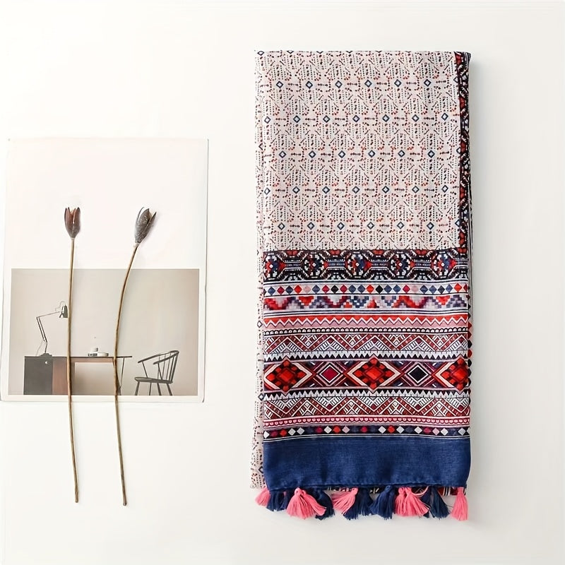 Indian Bohemia pattern and  Style Geometric Shawl for Women, Perfect for Travel And Fashion