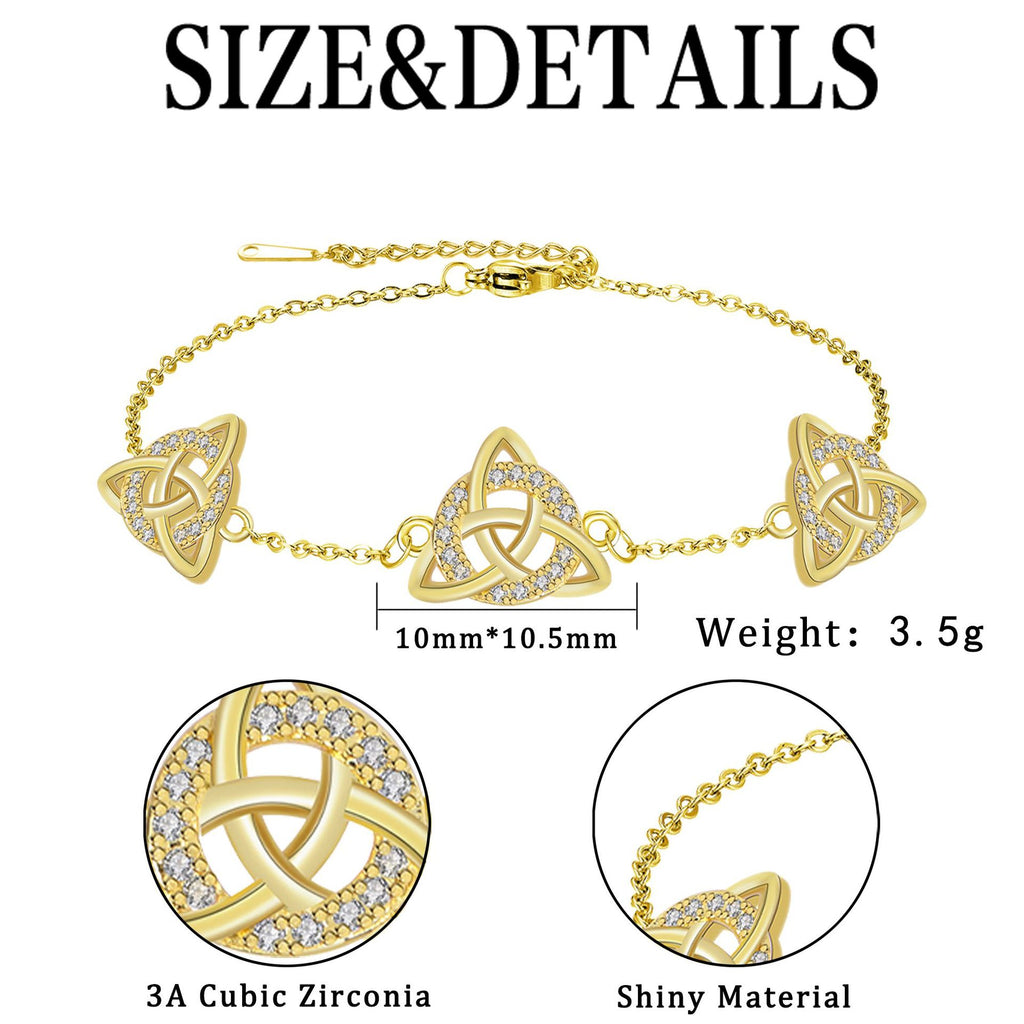 Celtic Knot Bracelet For Women In Copper Featuring A Golden Finish