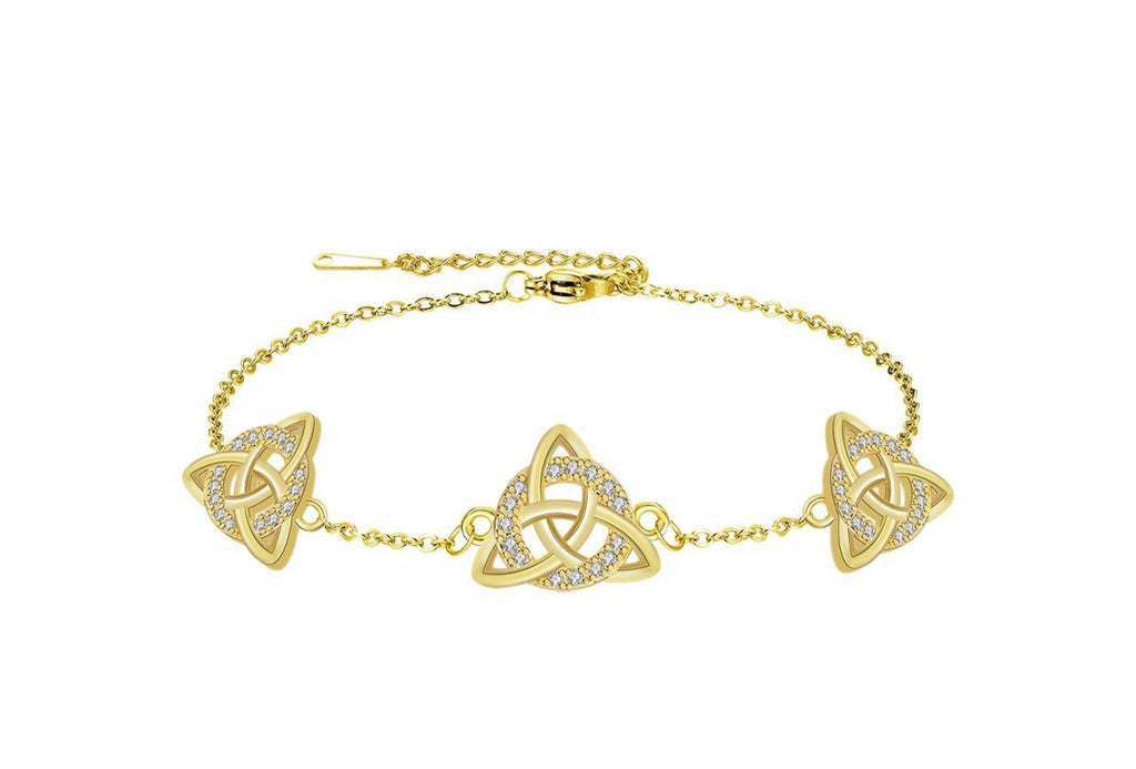 Celtic Knot Bracelet For Women In Copper Featuring A Golden Finish