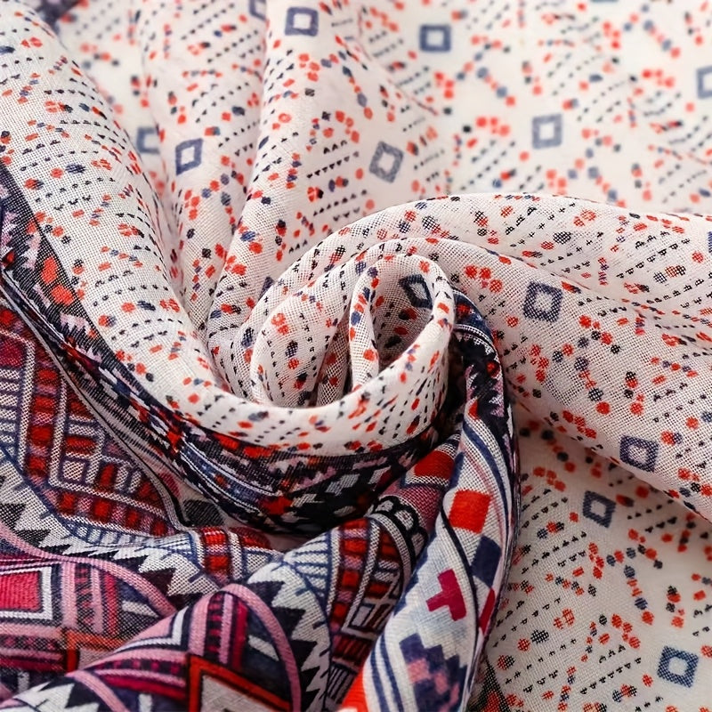 Indian Bohemia pattern and  Style Geometric Shawl for Women, Perfect for Travel And Fashion