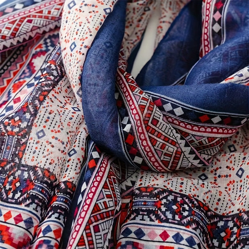 Indian Bohemia pattern and  Style Geometric Shawl for Women, Perfect for Travel And Fashion