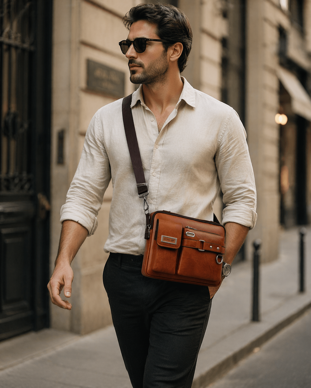 SŪTRA I सूत्र Men's Lightweight Briefcase Bag - Adjustable Strap Single - office use