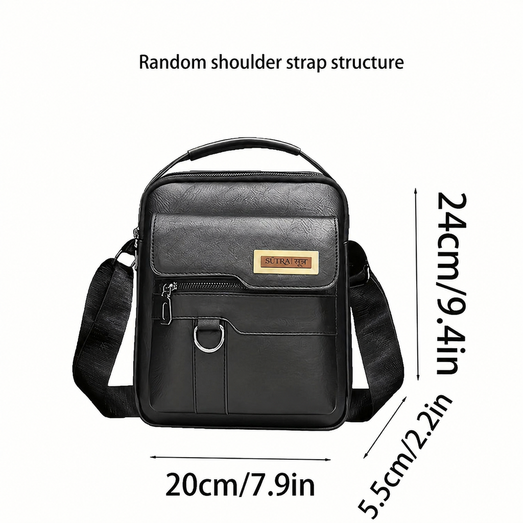 SŪTRA I सूत्र  Men's Shoulder Bag Square, Handbags , Retro Vertical Hand Business Casual Bags