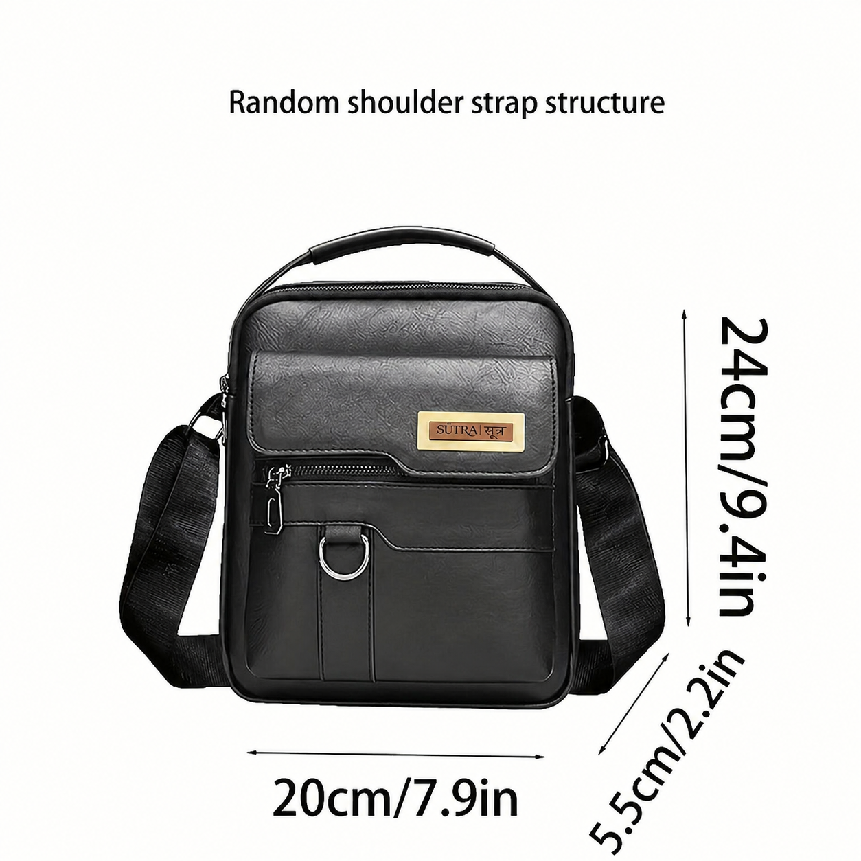 SŪTRA I सूत्र  Men's Shoulder Bag Square, Handbags , Retro Vertical Hand Business Casual Bags