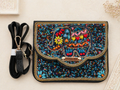 SŪTRA Ethnic-Style Crossbody Bag – Handmade Floral Shell-Shaped Phone Pouch for Women, Single-Shoulder Beaded Sling Bag