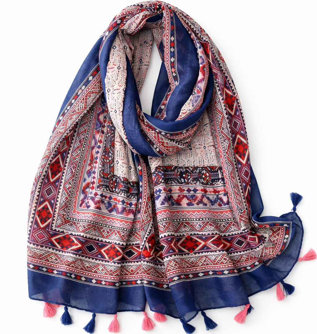 Indian Bohemia pattern and  Style Geometric Shawl for Women, Perfect for Travel And Fashion