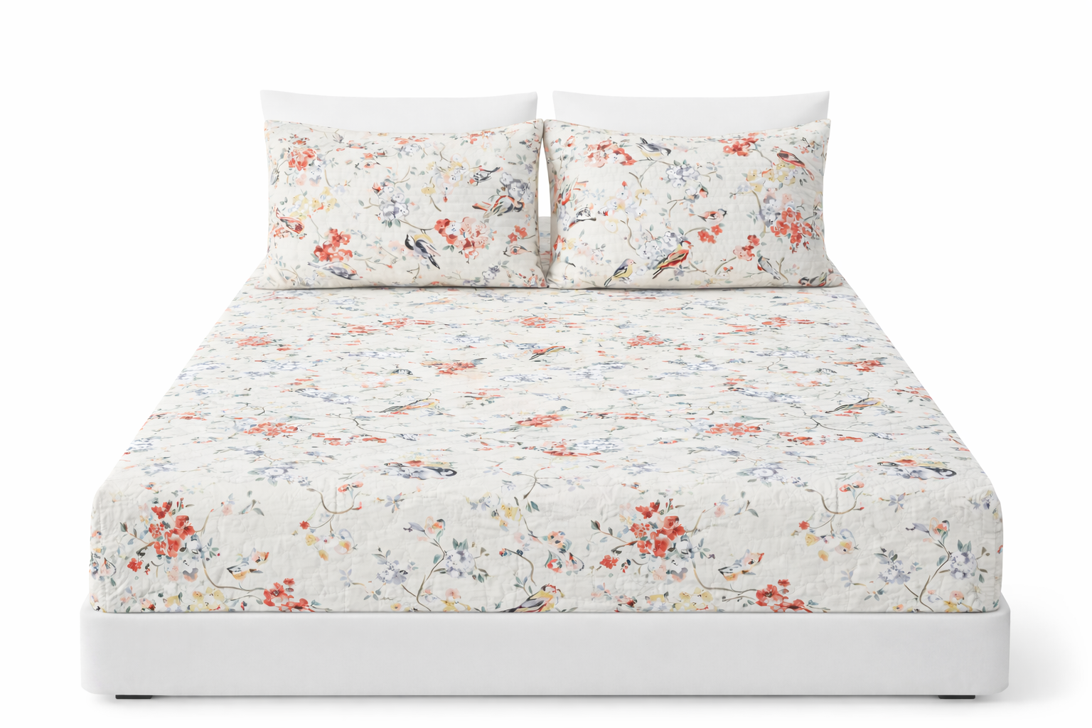 Premium Anokhi Nature Cotton Fitted Bedsheet Set – 108x108Inch (274x274 cm) Handcrafted Block Print | Includes 2 Pillow Covers