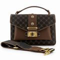 SŪTRA Women’s Structured Satchel Bag | Luxury Monogram Top Handle Crossbody Purse | Elegant Designer Style Shoulder Handbag