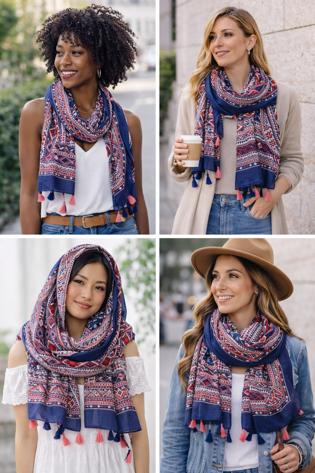 Indian Bohemia pattern and  Style Geometric Shawl for Women, Perfect for Travel And Fashion
