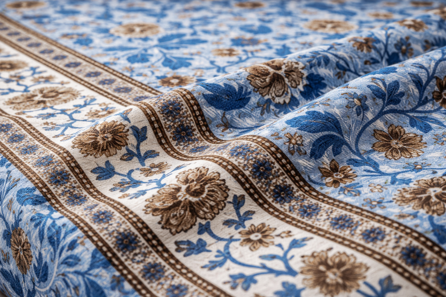 Premium Kalamkari Cotton Fitted Bedsheet Set – 95x108 Inch (241x274 cm) Handcrafted Block Print | Includes 2 Pillow Covers