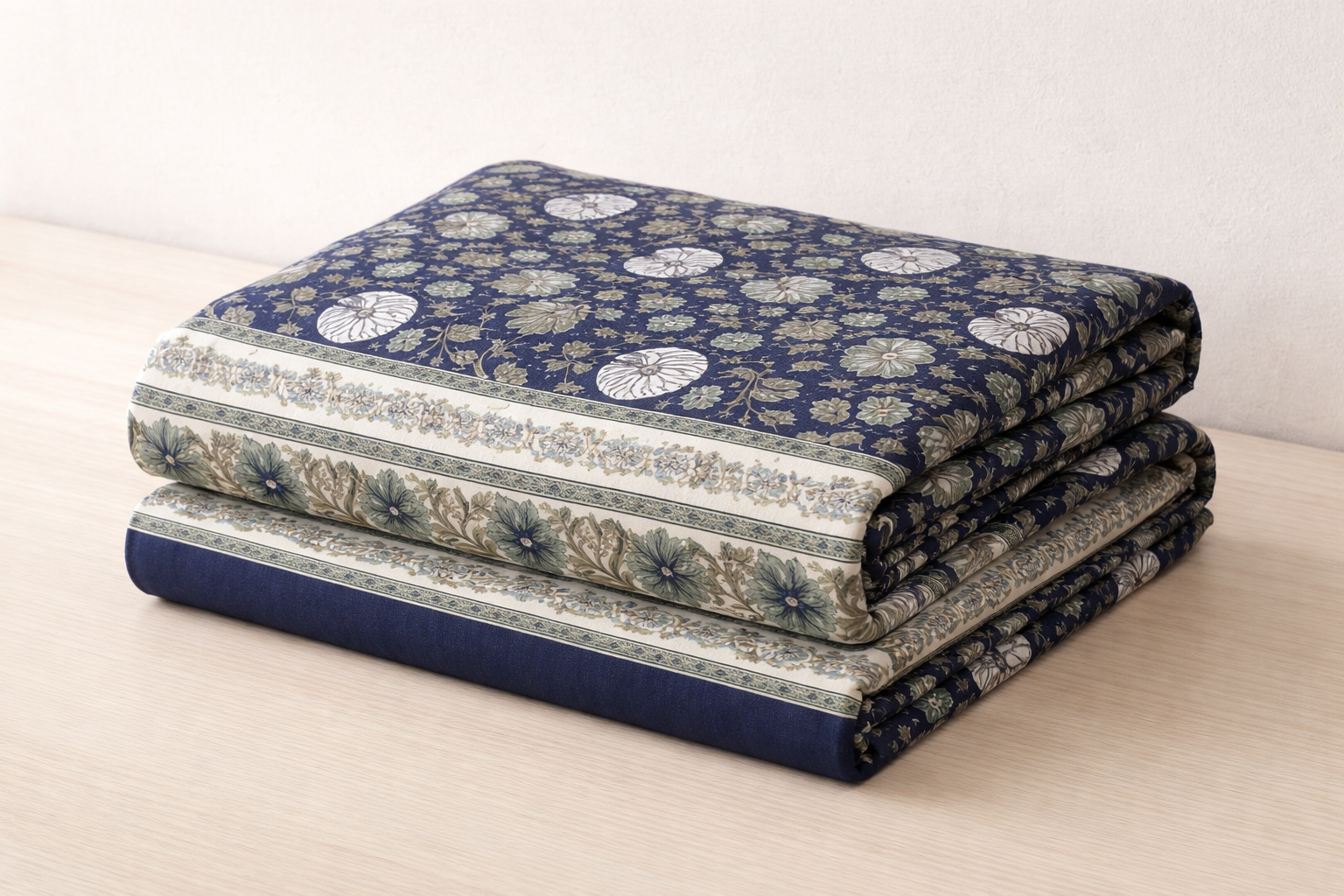 Premium Kalamkari Cotton Fitted Bedsheet Set – 95x108 Inch (241x274 cm) Handcrafted Block Print | Includes 2 Pillow Covers