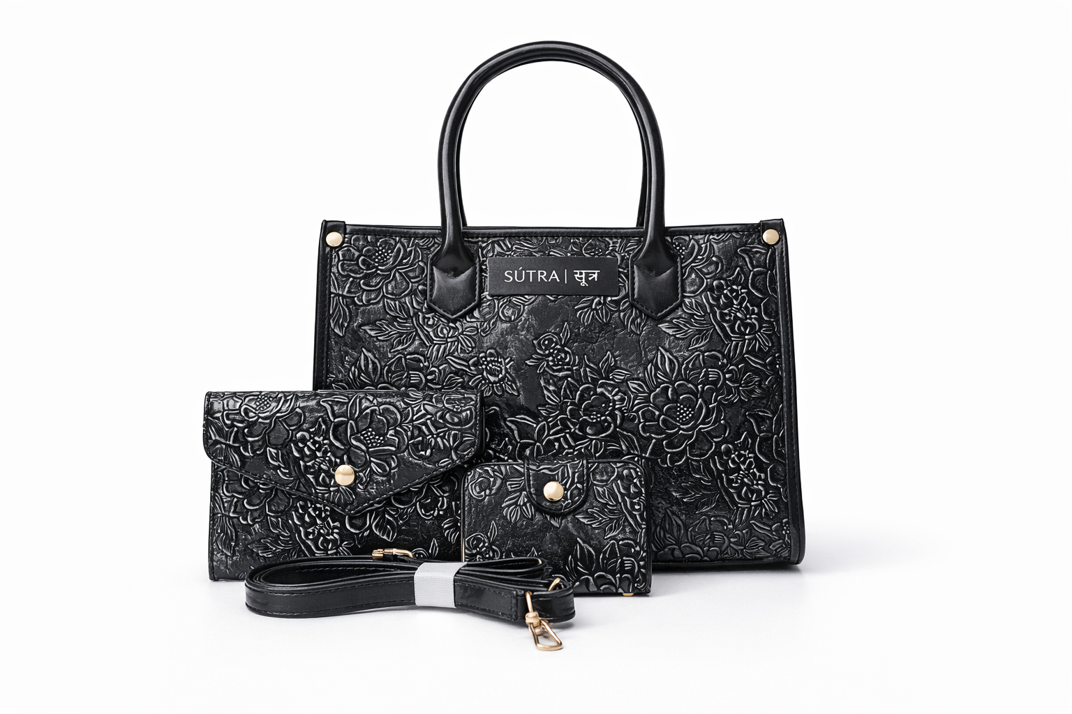 Light Luxury Leather 3pcs Set Fashion Print Large Capacity Handbag Tote Bag Trendy Vintage Shoulder Bag Daily Commute Crossbody Bag for women with Coin Purse and Card Holder