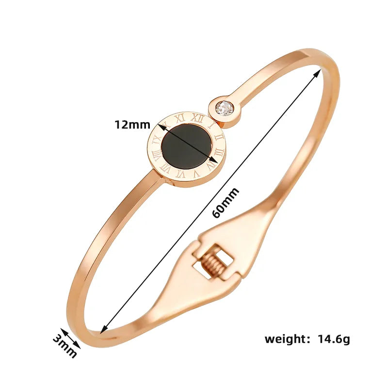 Stainless Steel Material Furnace Vacuum Electroplated Bracelet Fashionable Non-Fading Clasp Type Acrylic Rhinestone Elegant Luxurious Classic Style Bracelet