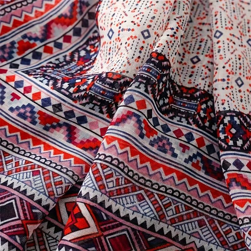Indian Bohemia pattern and  Style Geometric Shawl for Women, Perfect for Travel And Fashion