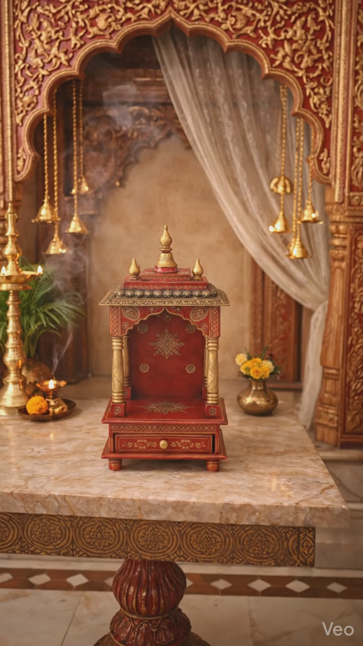 Mandir Temple Colour Emboss 11x11x24 inch
